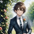 花婿なブラウン髪の男子（４枚） 2枚目