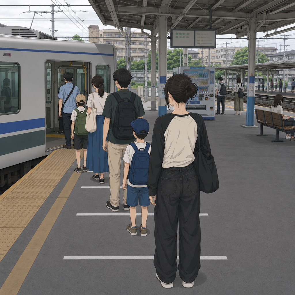 駅で