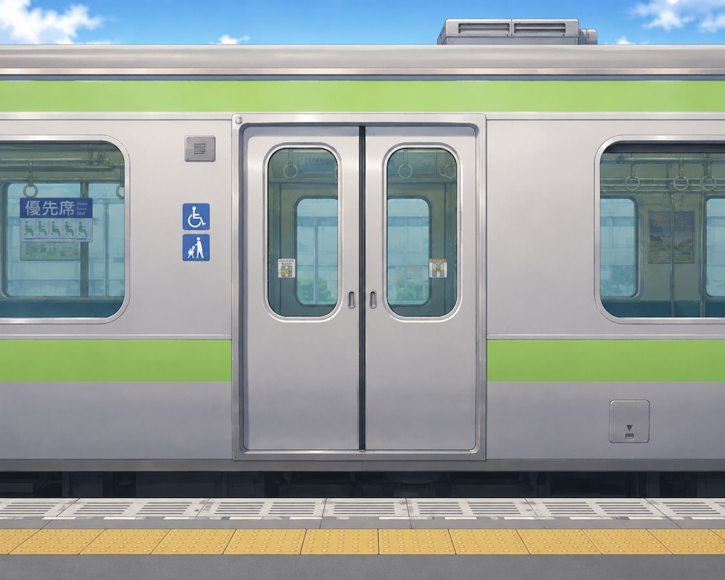 駅で