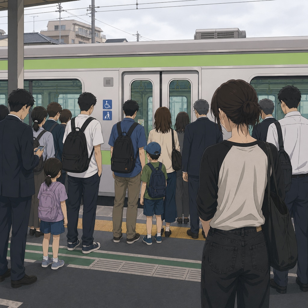 駅で