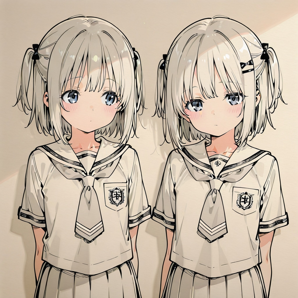 下書きの女の子