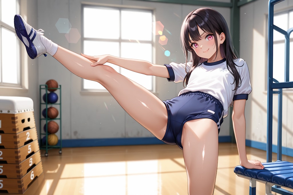 「体育倉庫といったらストレッチね！」