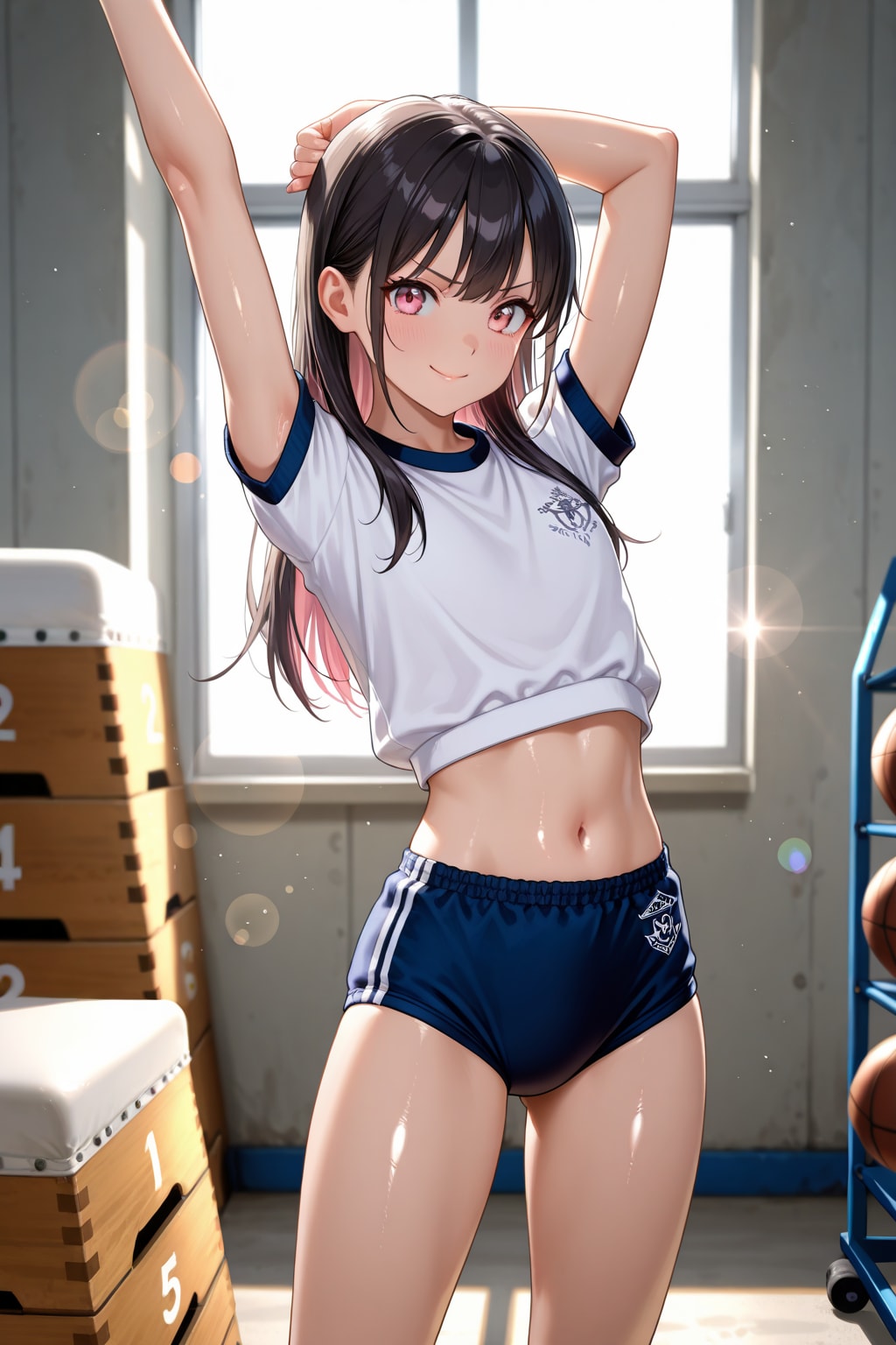 「体育倉庫といったらストレッチね！」