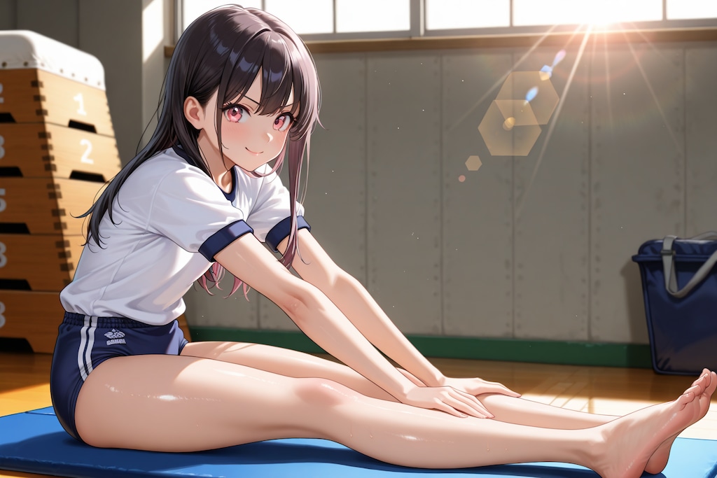 「体育倉庫といったらストレッチね！」