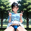 普段真面目な彼女に公園でスカートめくりをお願いしたら、ガニ股ダブルピースで見せてくれた話 4枚目