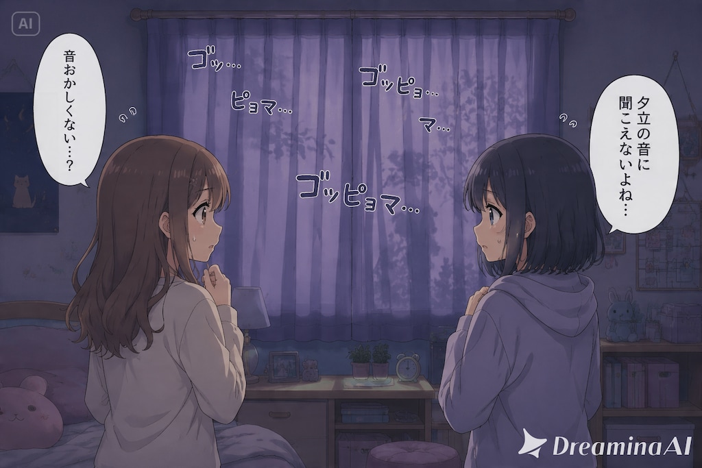 不気味な夕立？の音