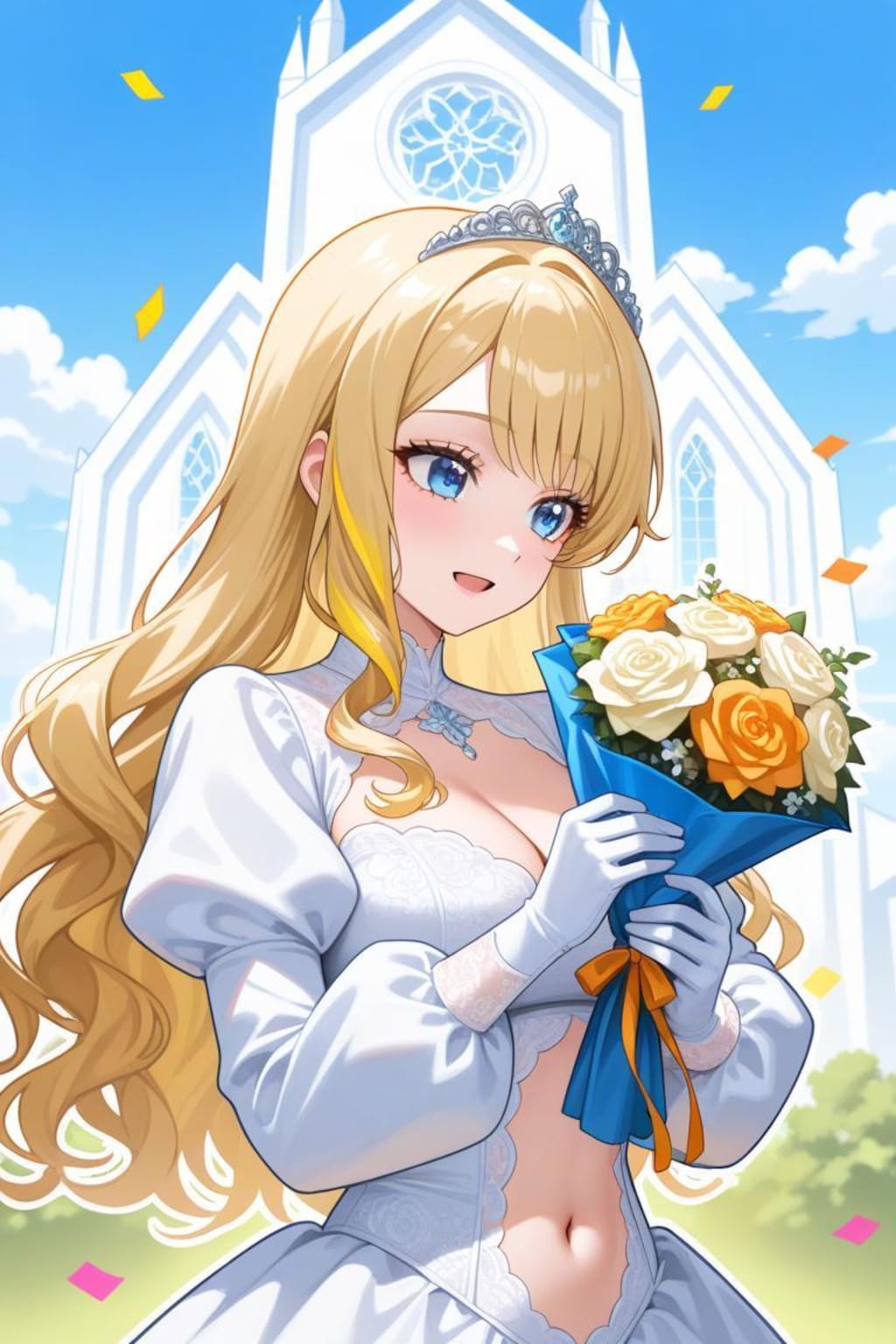 ブーケトス(ヘソ出しw)