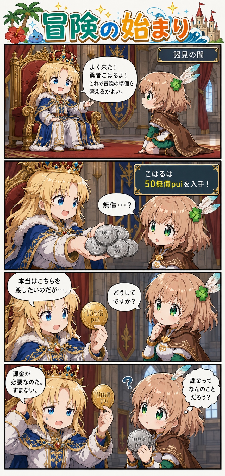 4コマ漫画「冒険の始まり」