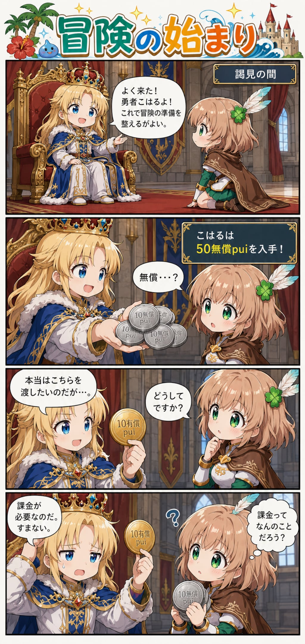 4コマ漫画「冒険の始まり」