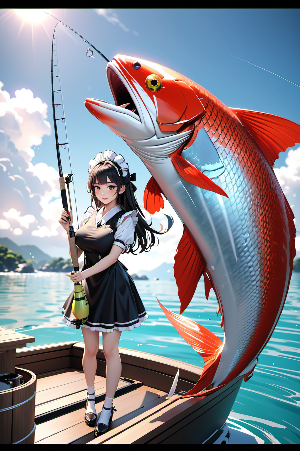 猫娘は機械仕掛けの魚を釣る07（巨大魚？）