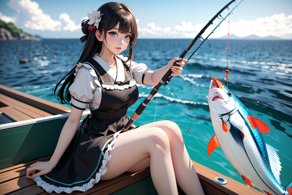 猫娘は機械仕掛けの魚を釣る07（巨大魚？）