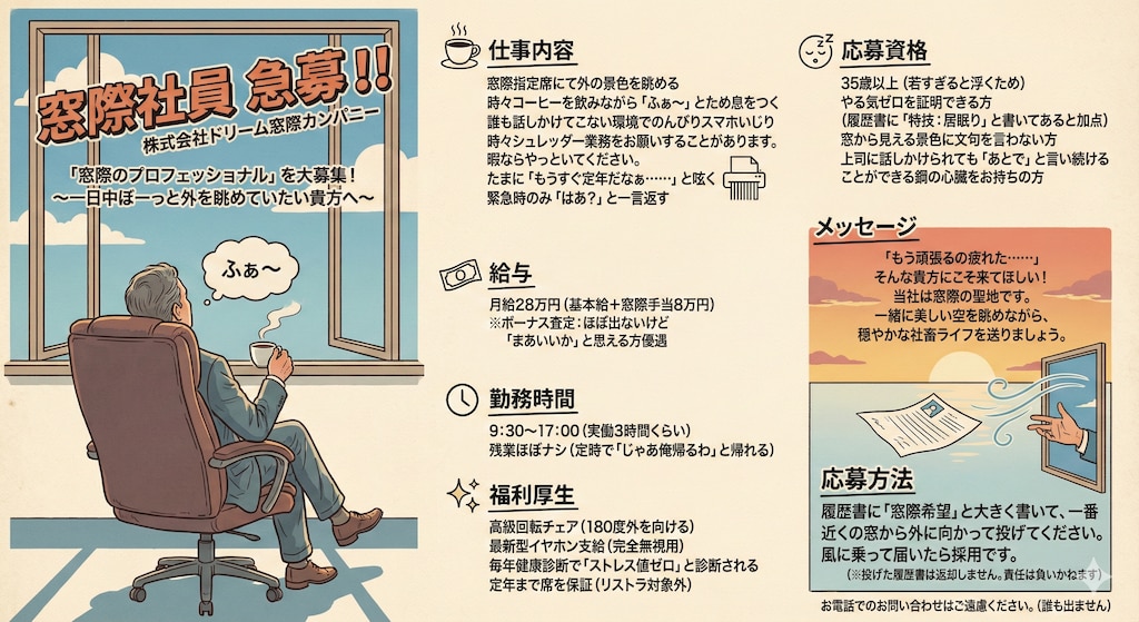 窓際社員急募！