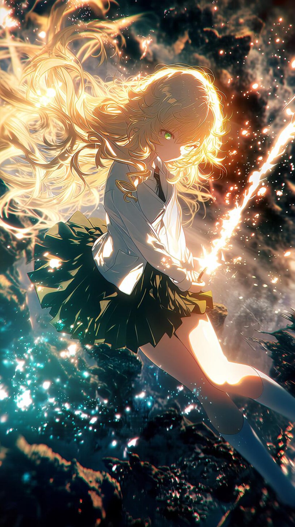 輝く剣と女剣士