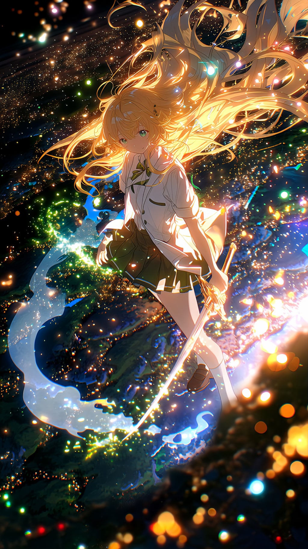 輝く剣と女剣士