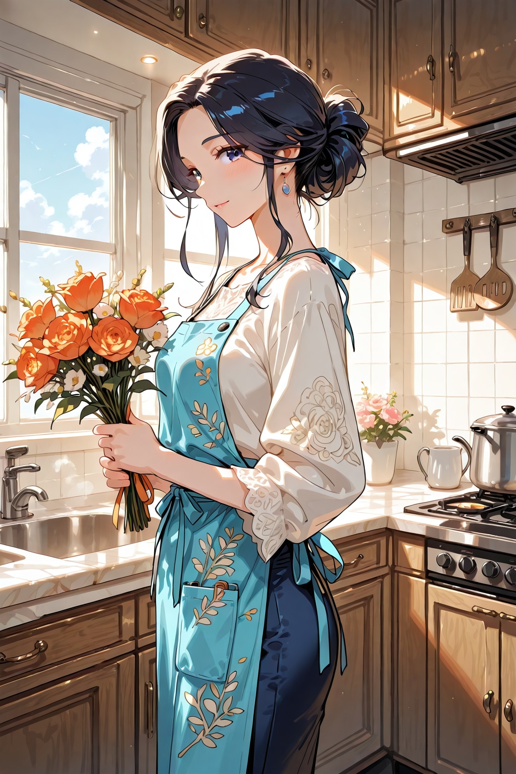 プレゼントに花を貰う②