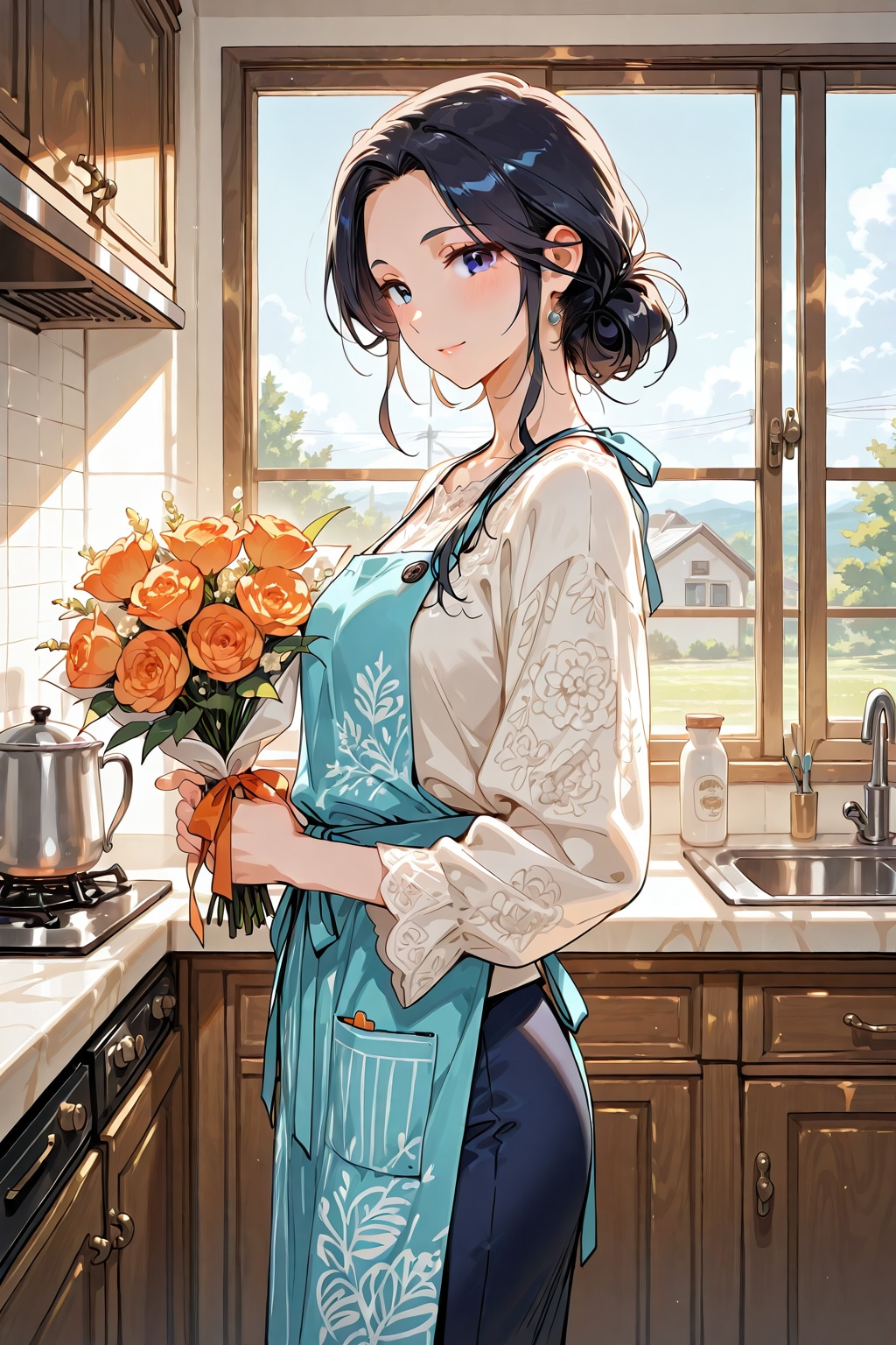 プレゼントに花を貰う②