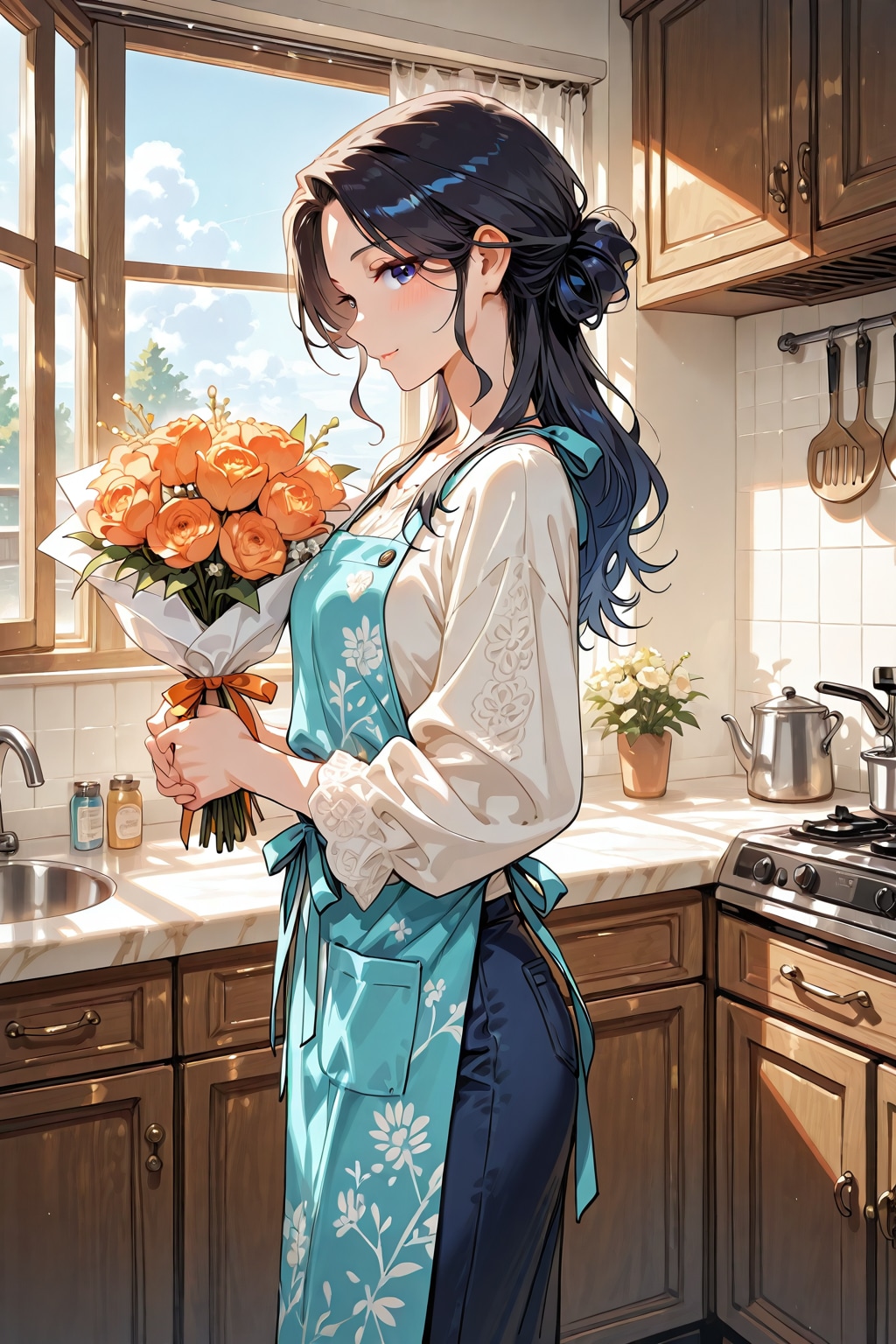 プレゼントに花を貰う②