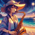 サックス奏者さん ／ 水彩 12枚目