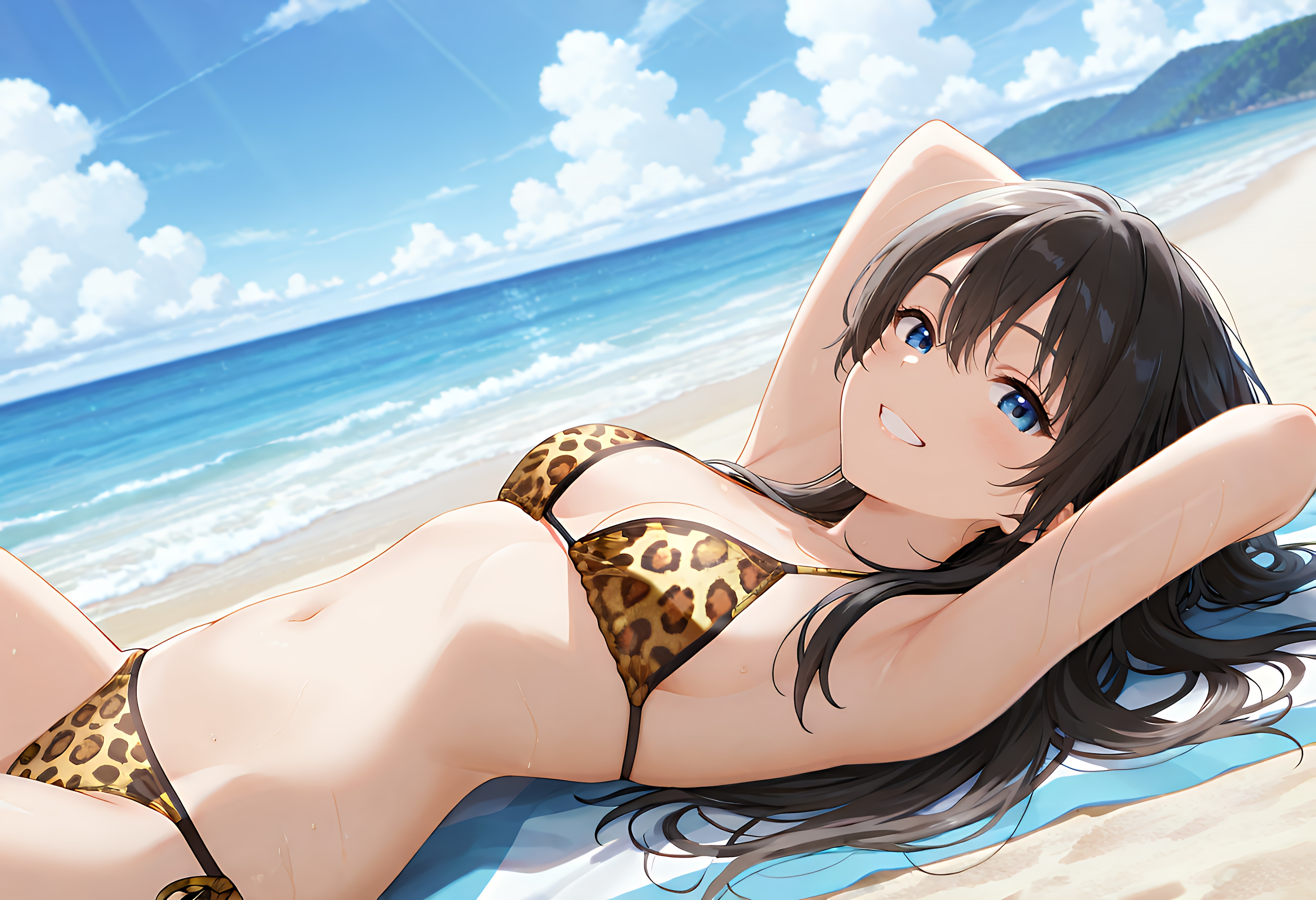 ヒョウの日光浴