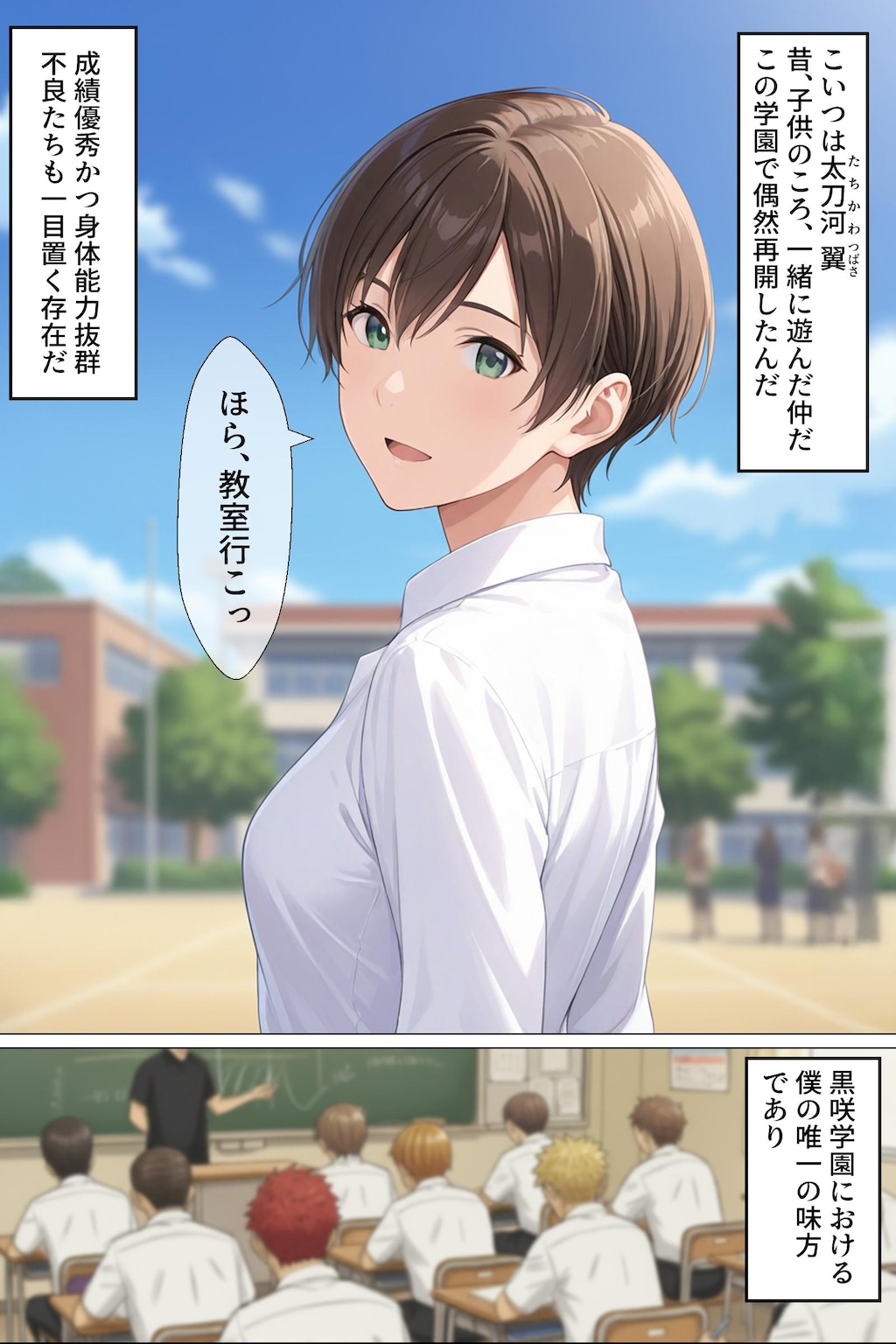 「男装女子太刀河翼の受難～イケメン転校生のメス堕ち～」
