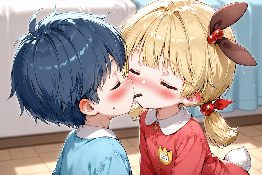 初恋の女の子とポッキーゲーム