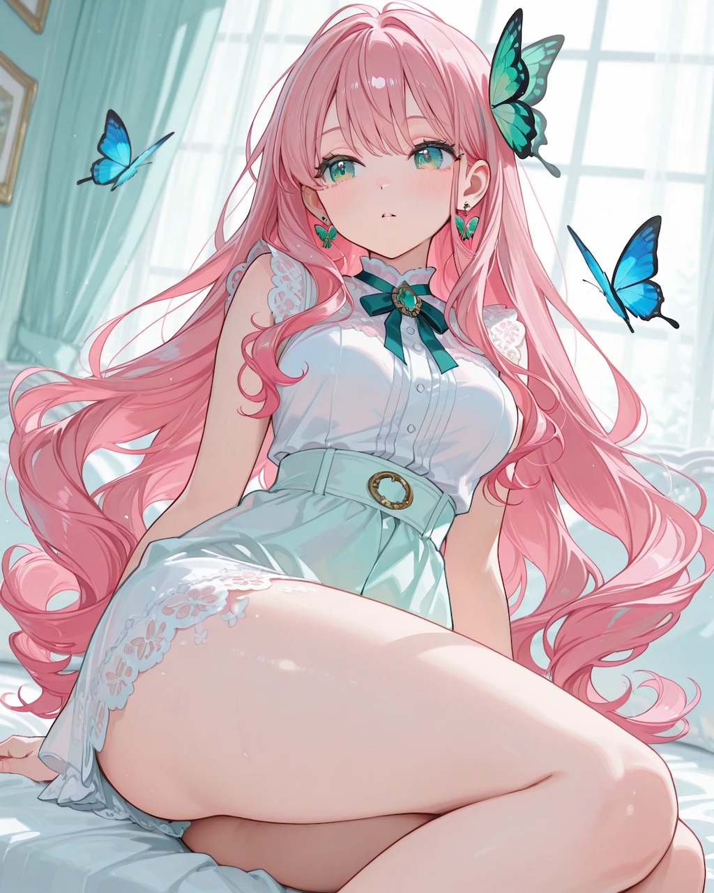 ノースリーブブラウス×レース