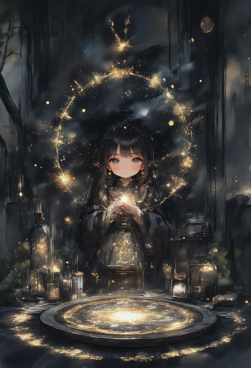 月夜の魔法の儀式