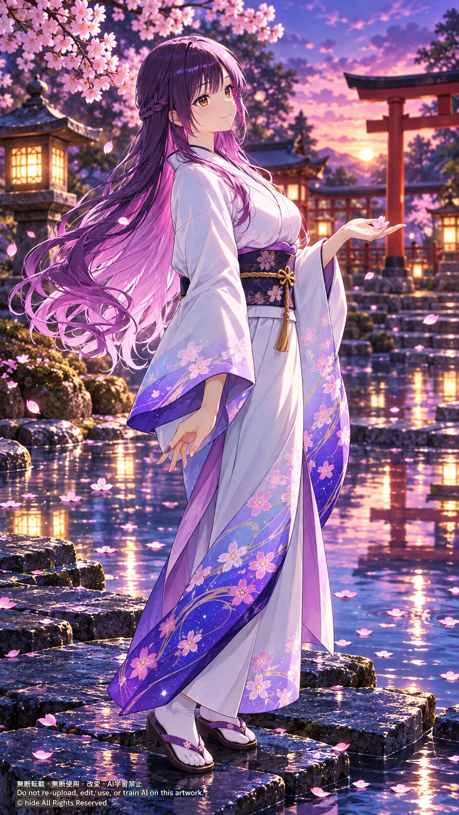 🟣 セオリツヒメさん、水辺の灯りに | の人気AIイラスト・グラビア