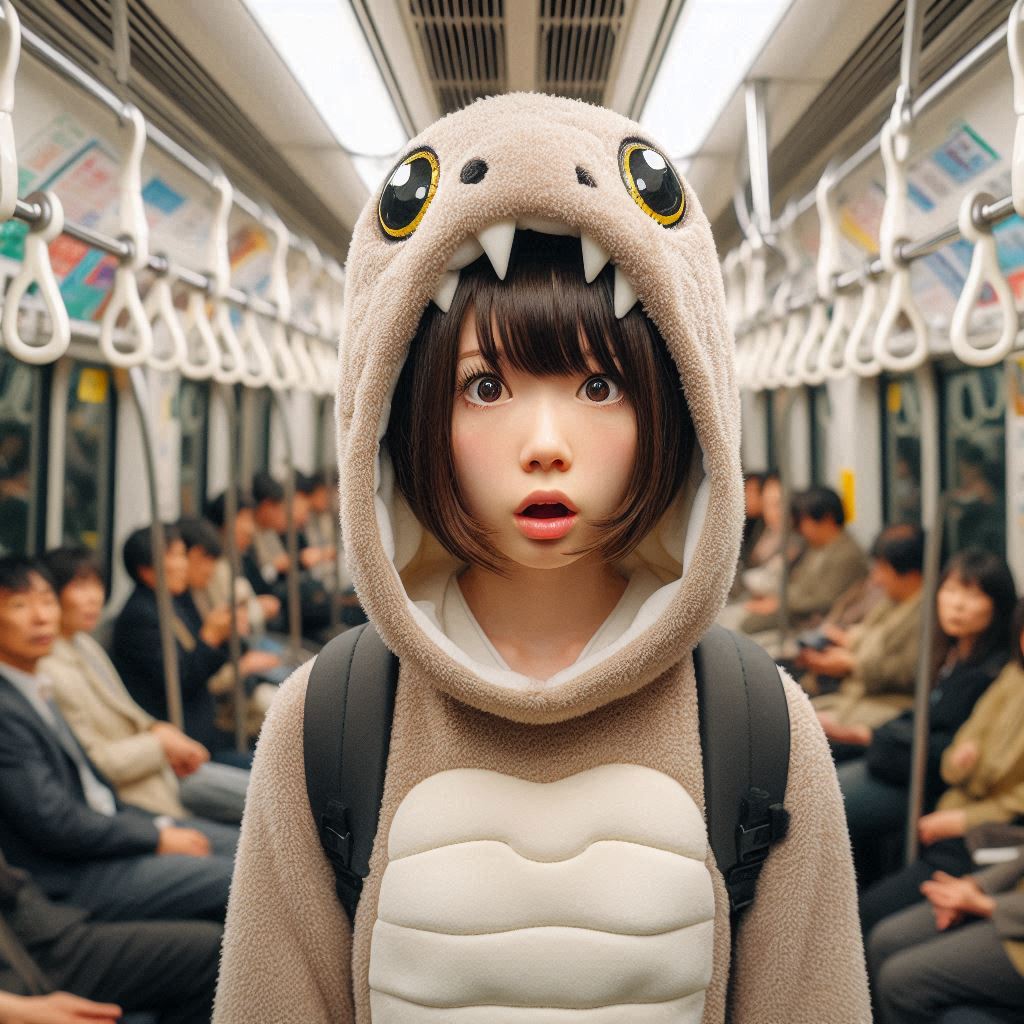満員電車にびっくりノコ