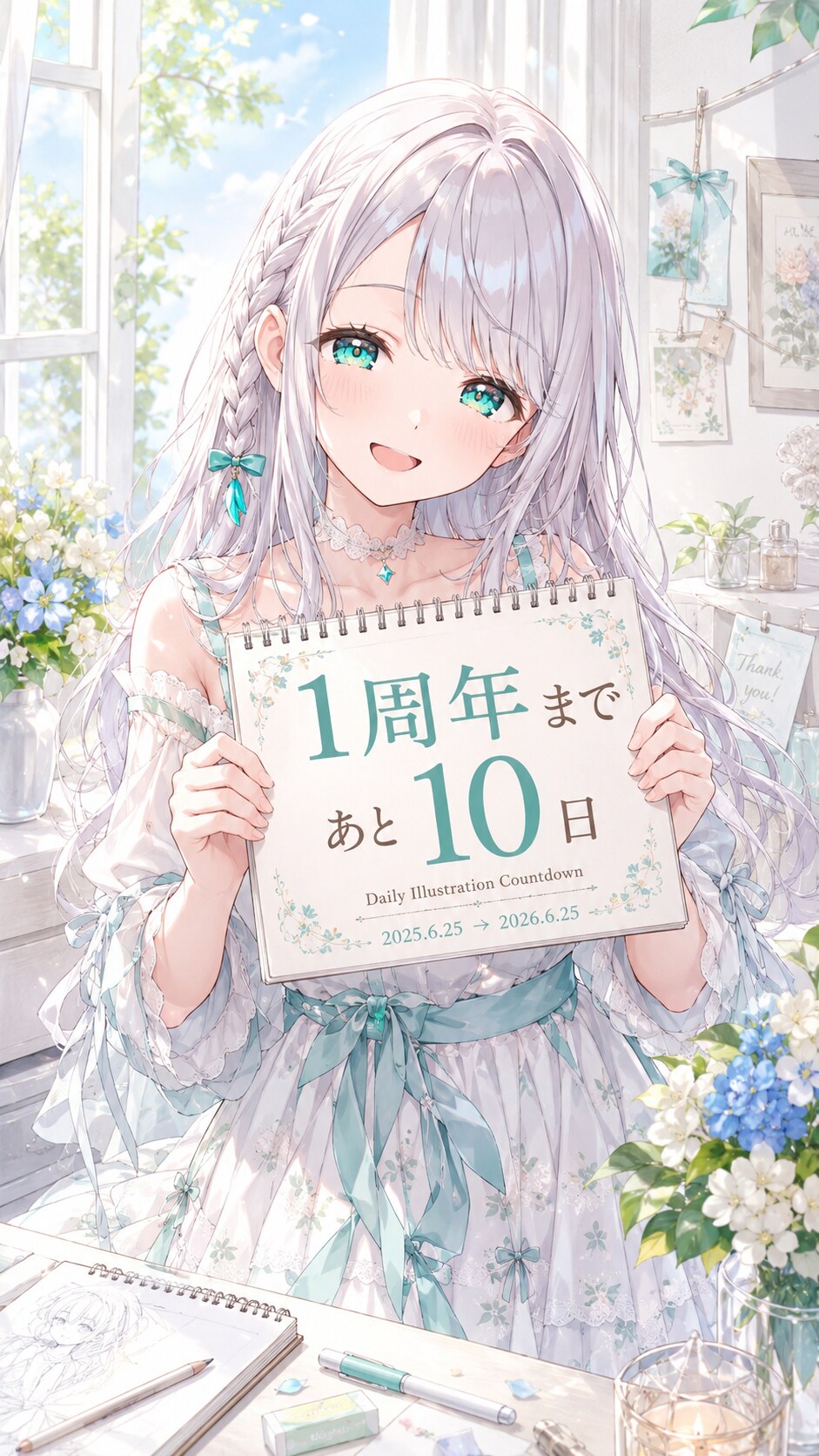 デイリーイラスト1周年カウントダウン