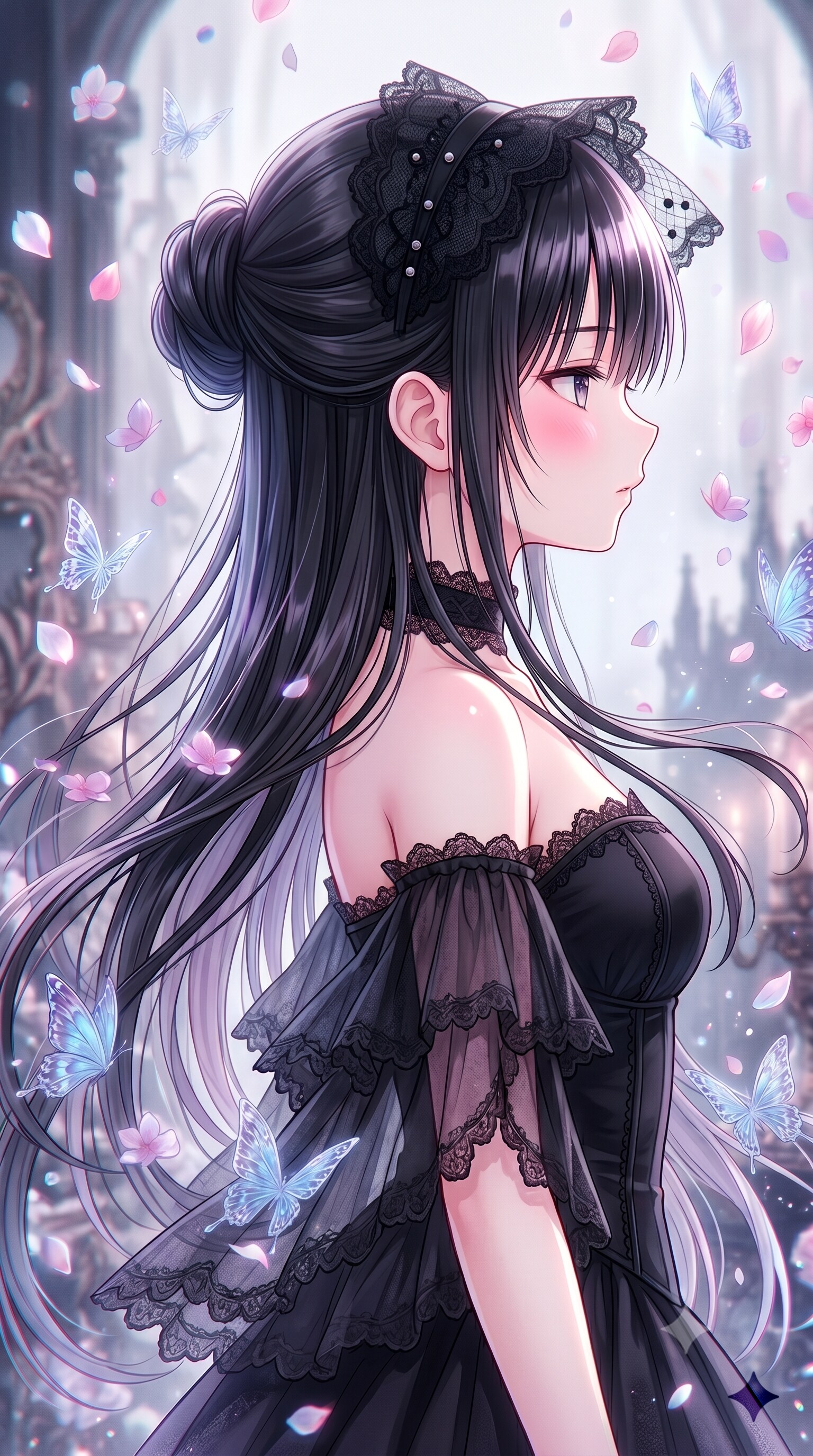 幽宵黒蕾の横顔 | の人気AIイラスト・グラビア