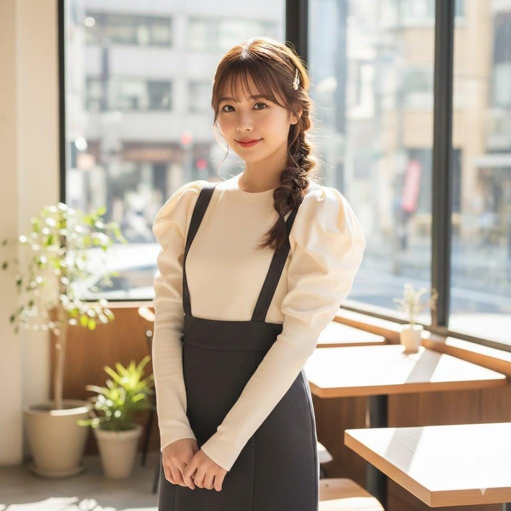 パワショルパフスリーブ001《サス付きナロースカート》