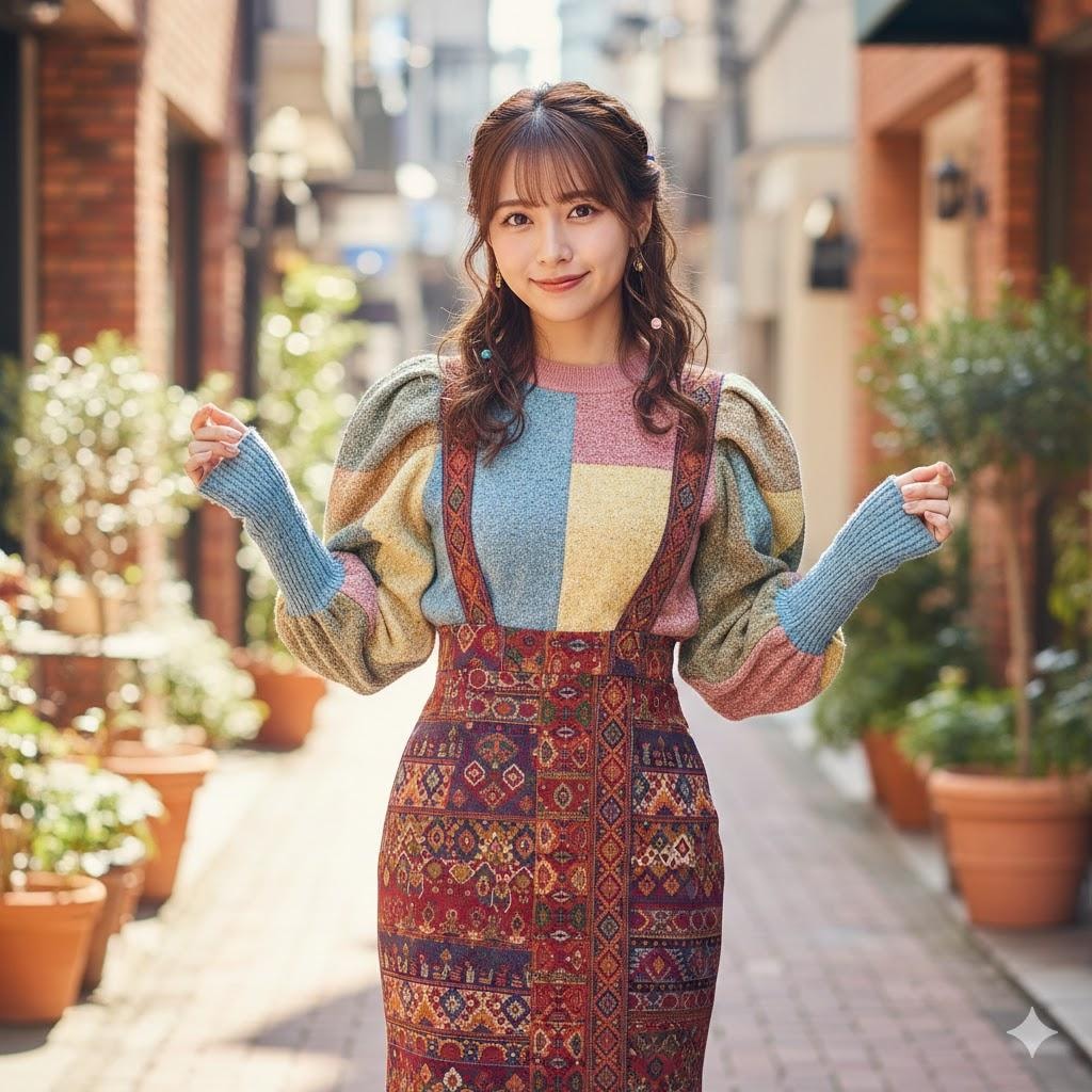 パワショルパフスリーブ001《サス付きナロースカート》