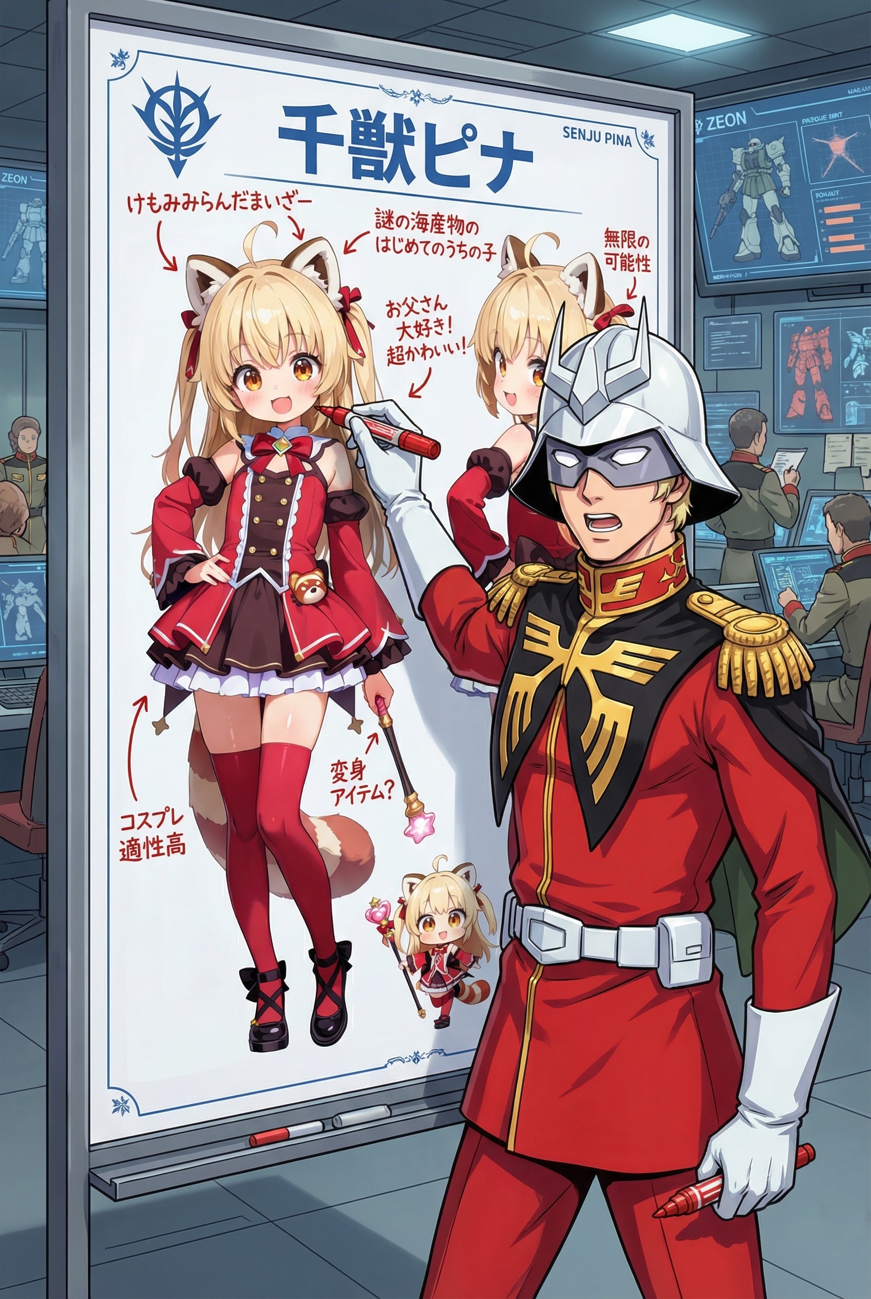 レッサーパンダケモミミのピナちゃんを紹介することもやぶさかではないシャア | の人気AIイラスト・グラビア