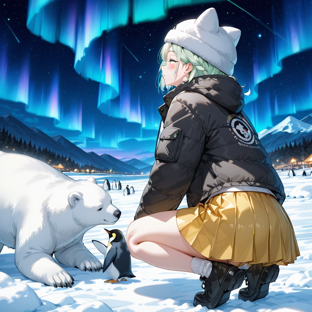 オーロラと女の子