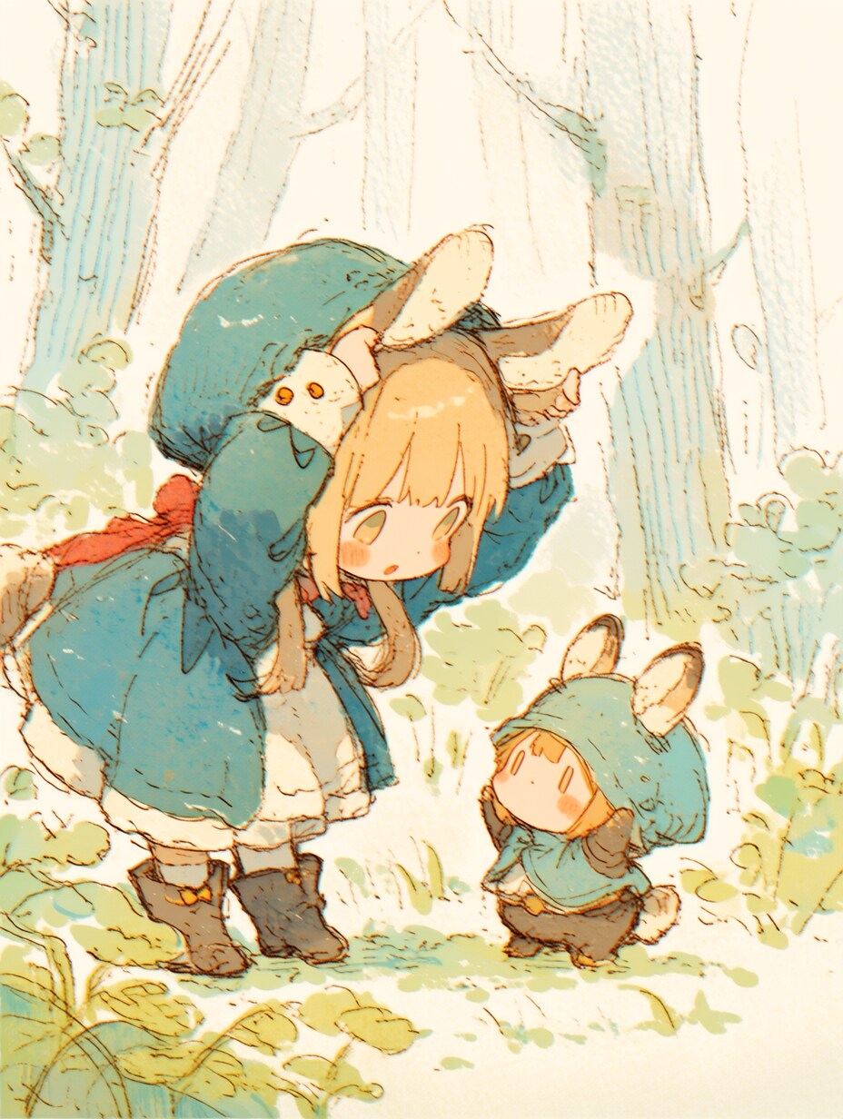 うさぎの耳はこうだよ