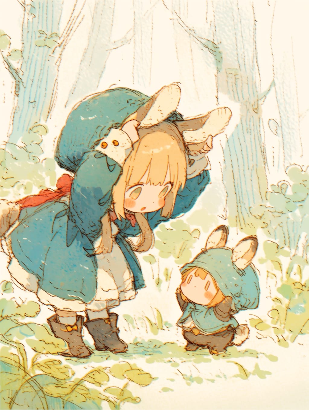 うさぎの耳はこうだよ