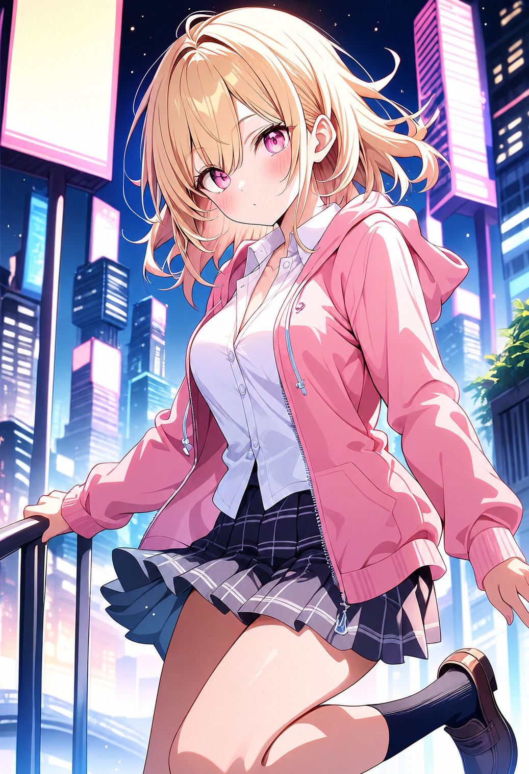 制服とフーディ