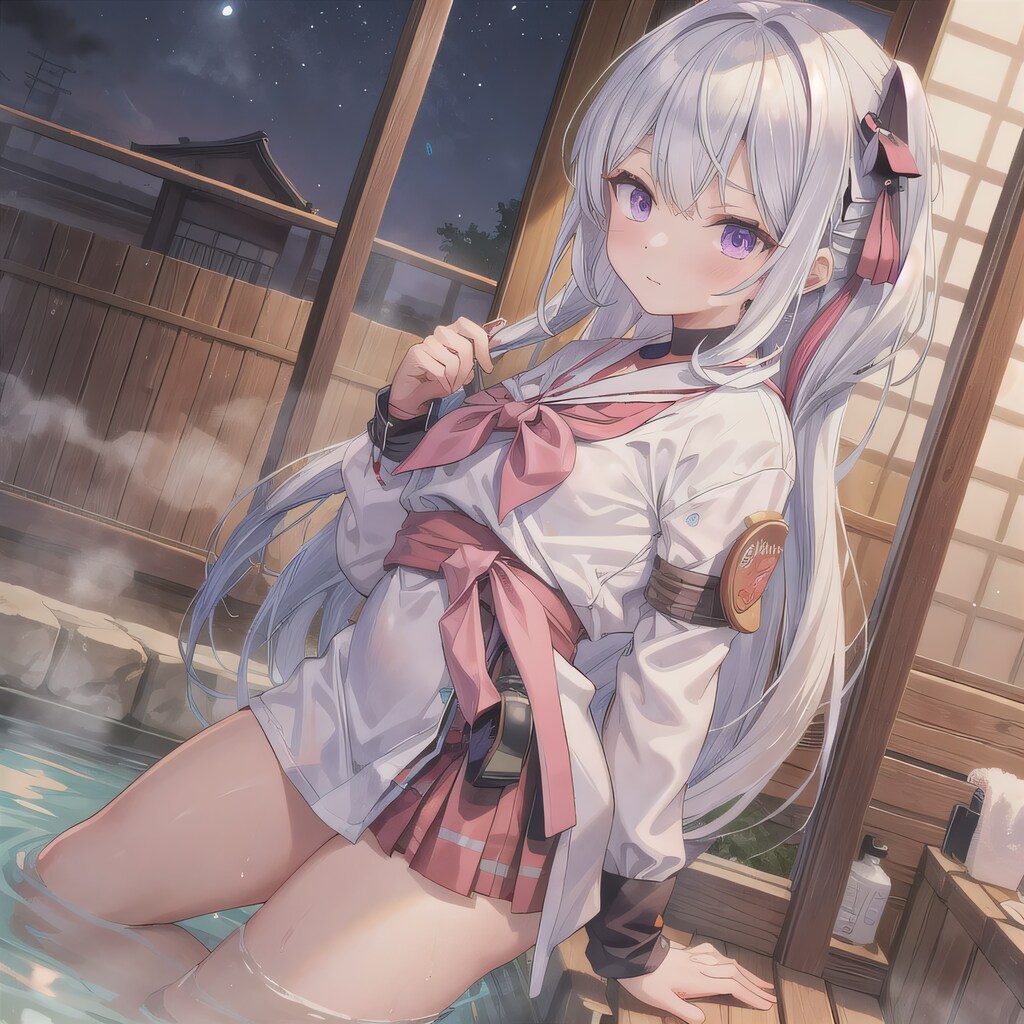 白髪ロングでお風呂の少女１２