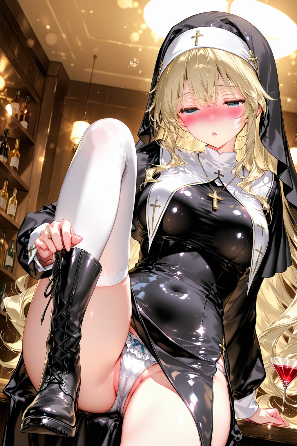 ん〜、足が暑〜い…靴が脱げ…紐どこ紐？
