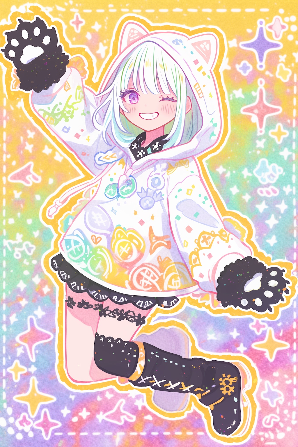 カラフル肉球ガール