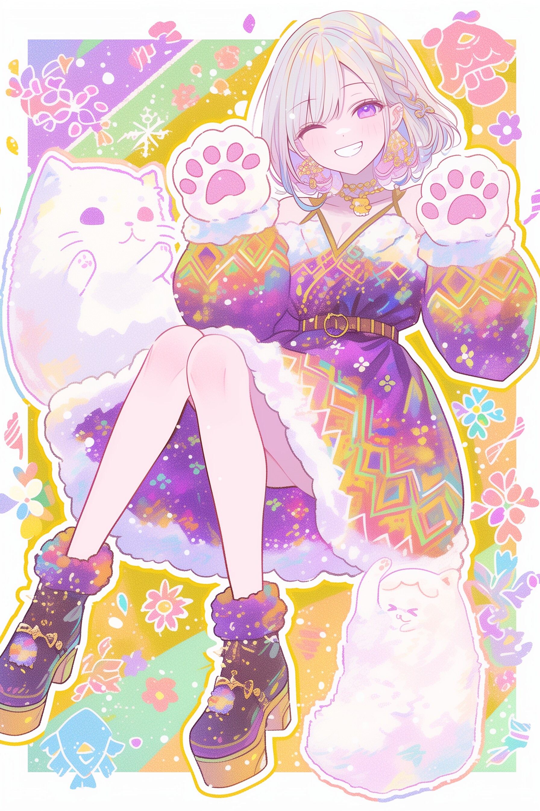 カラフル肉球ガール | の人気AIイラスト・グラビア