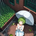 雨の日の緑髪ちゃん 2枚目