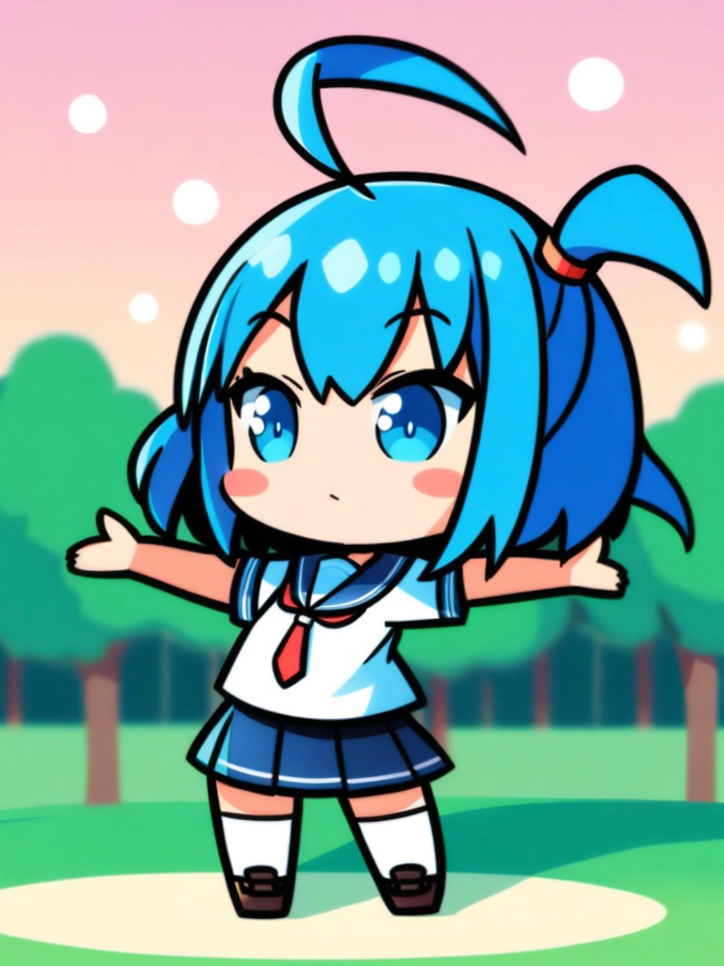 青髪ちゃん | の人気AIイラスト・グラビア