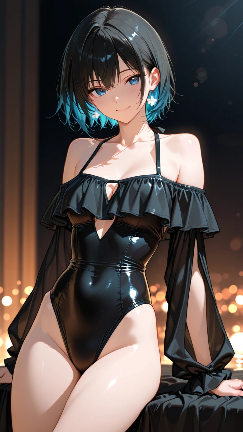 オフショルダー水着というものをアメリアと奏に着てもらいました