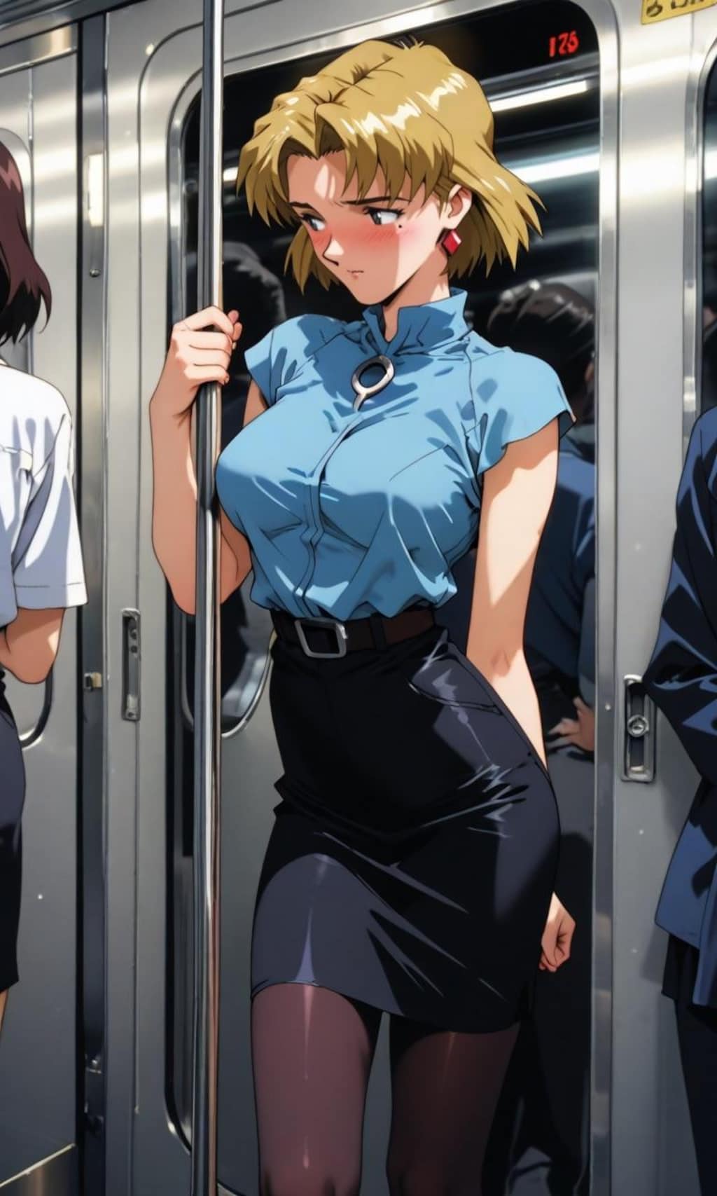 通勤中のリツコさん