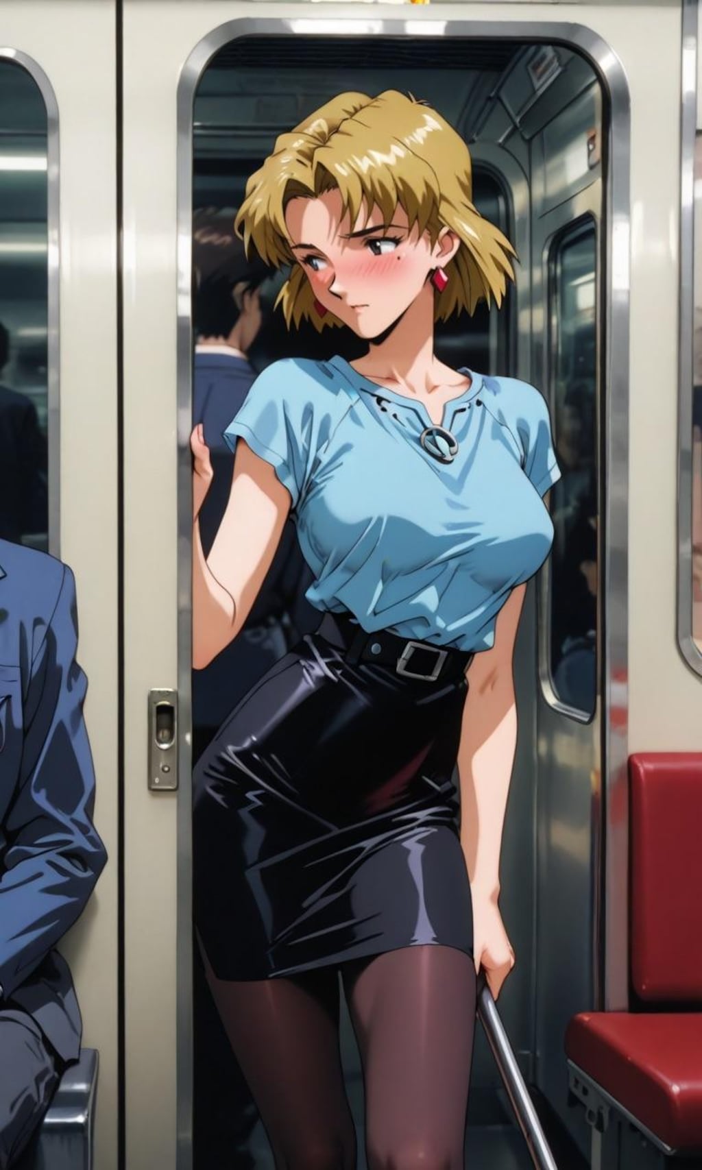 通勤中のリツコさん