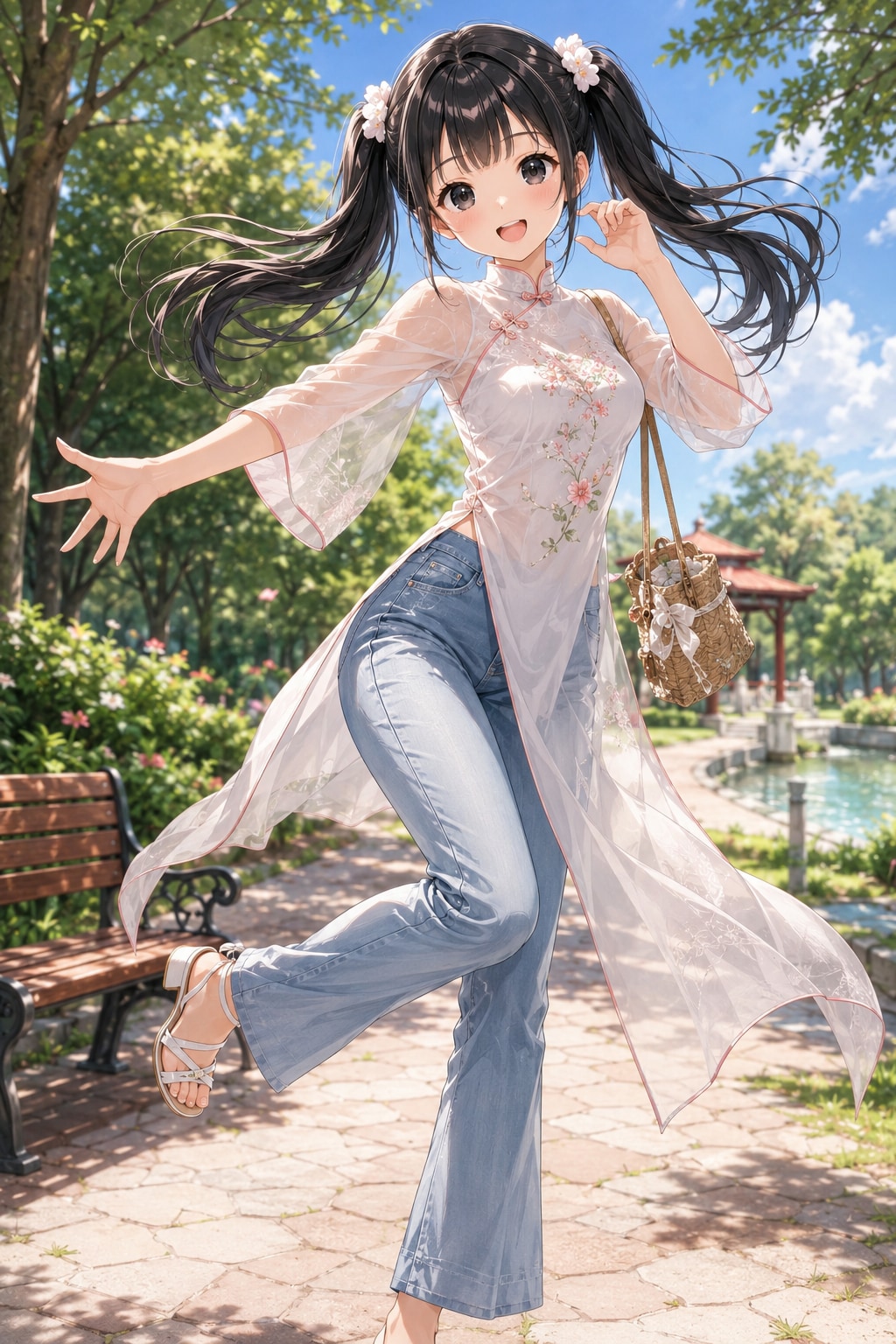 アオザイ風コーデ♪