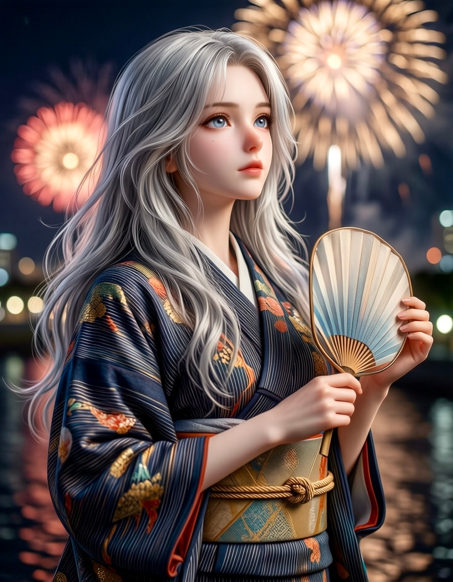 Noaちゃん　初めての夏の花火