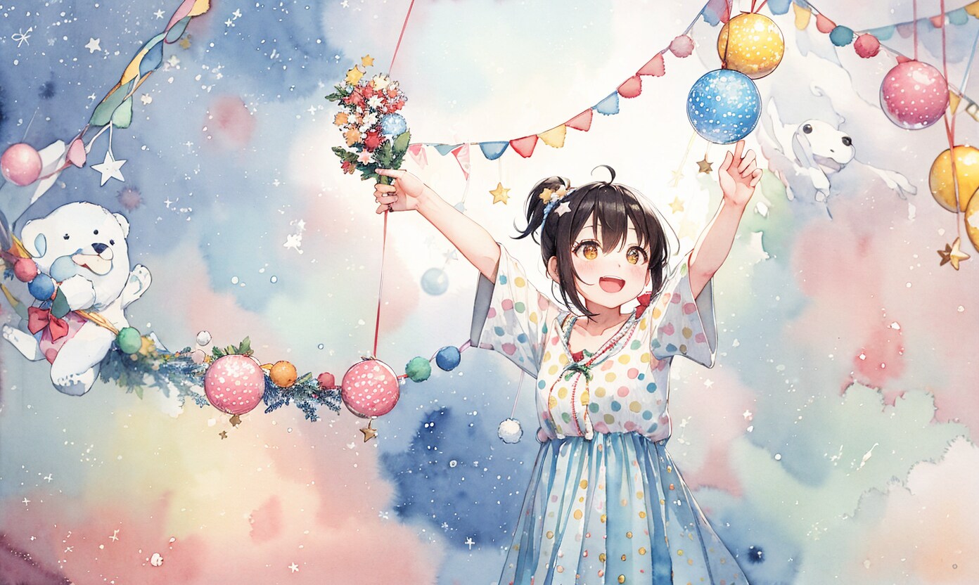 空を飾り付け！